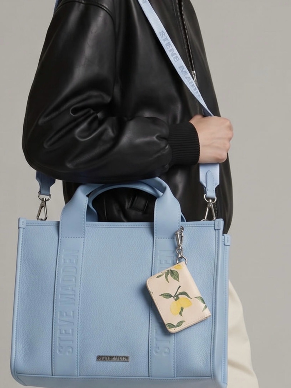 Steve Madden Light Blue Tote with Removable Strap